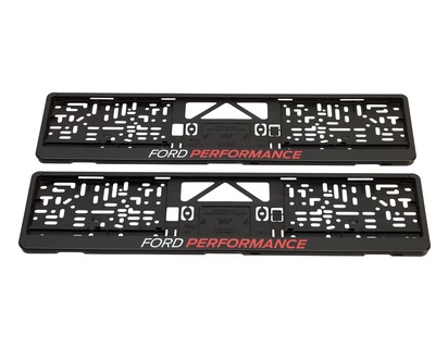 Support de plaque d'immatriculation noir, avec logo Ford Performance