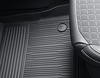 Tapetes de borracha moldados rígidos com extremidades elevadas, para o compartimento dianteiro, em preto